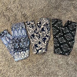 Bundle of Aztec, Paisley, and Bohemian Patterned Leggings
